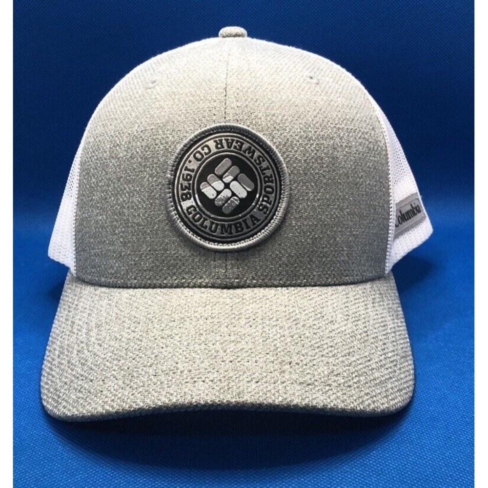 Men's Columbia Snap back Mesh Trucker Hat Grey Front / White Mesh